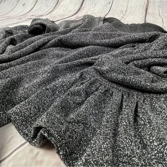 J.CREW grey silver metallic sparkle bell sleeve top, size M - Picture 10 of 14